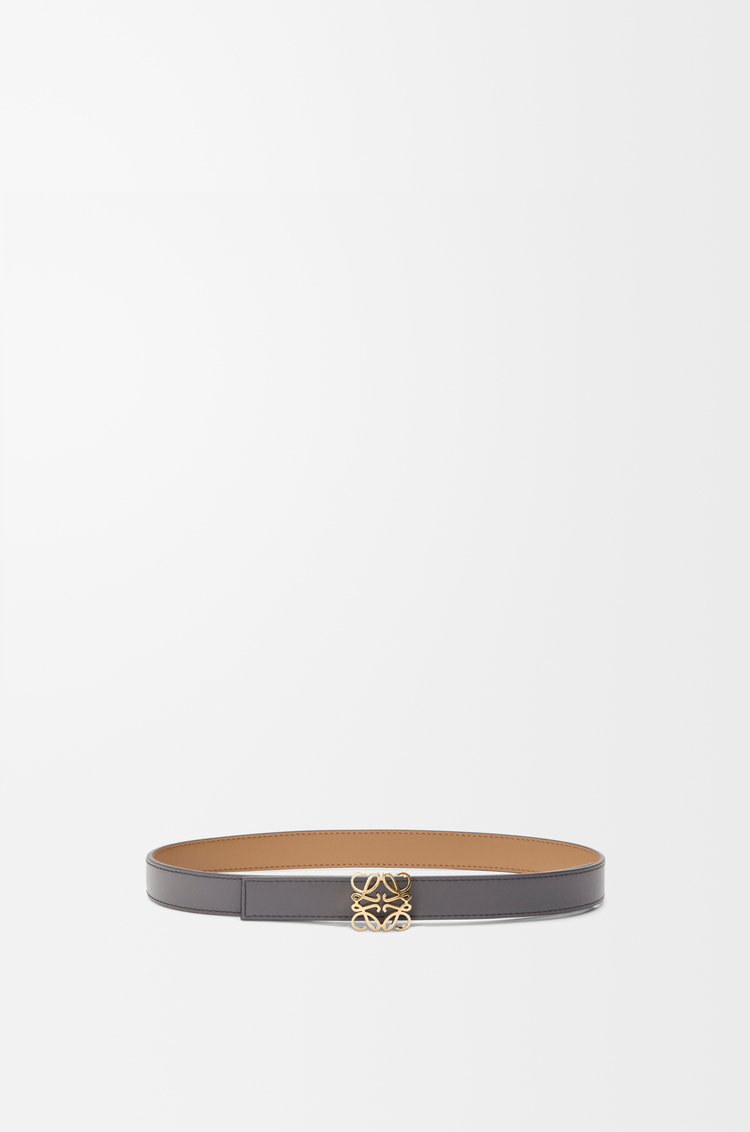 LOEWE Ceinture réversible Anagram Bombé en cuir de veau lisse Moka/Ardoise