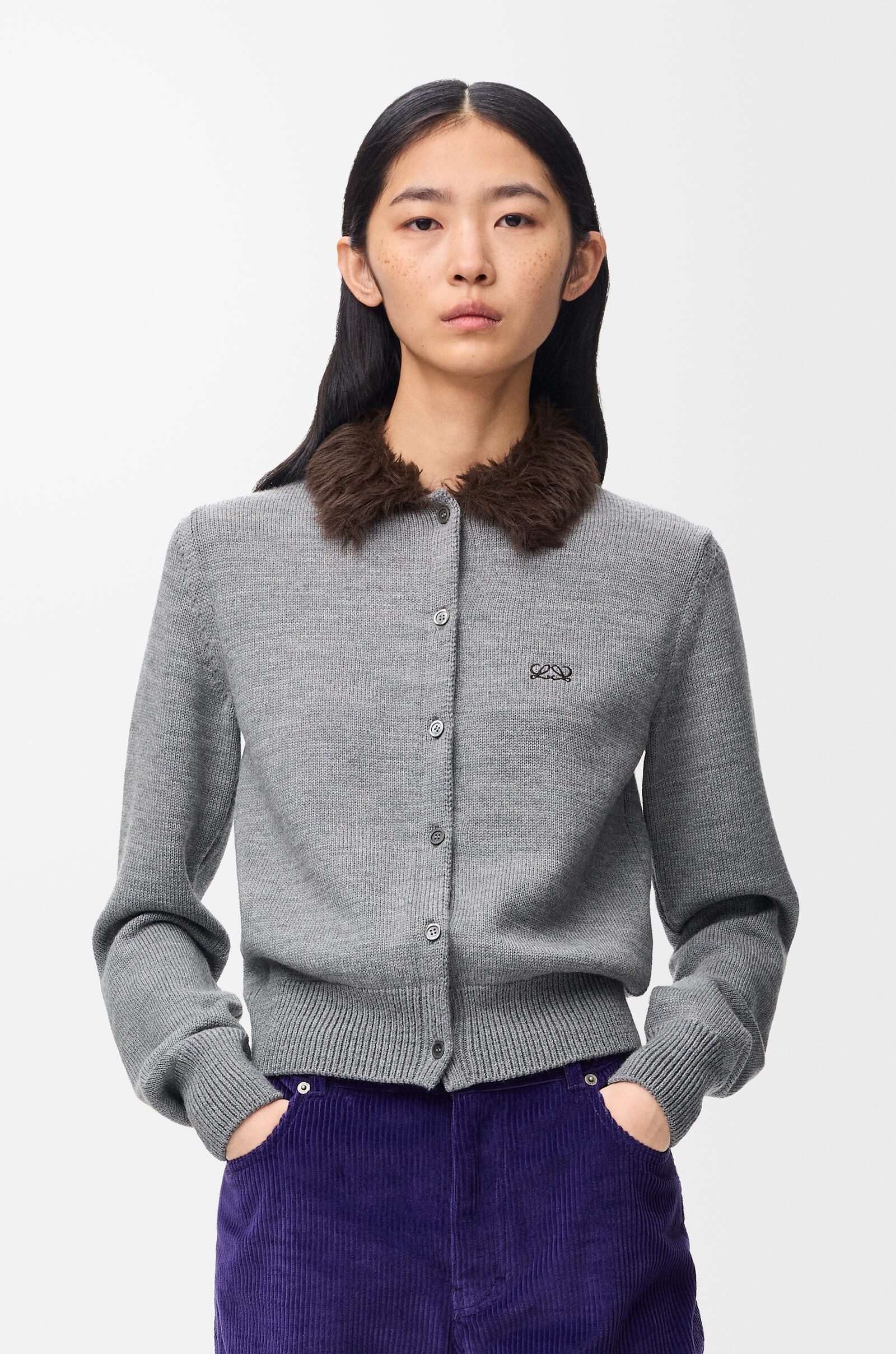 LOEWE Cardigan in wool Grey