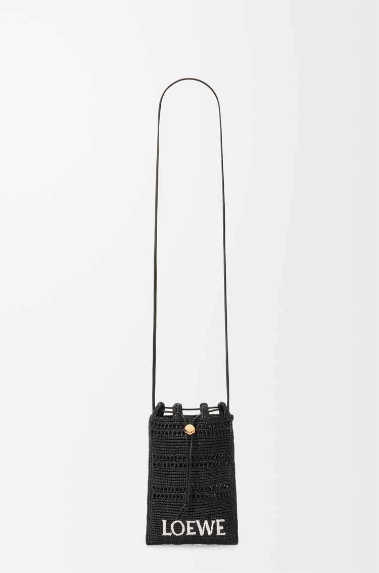 LOEWE Drawstring pocket en raphia  Noir