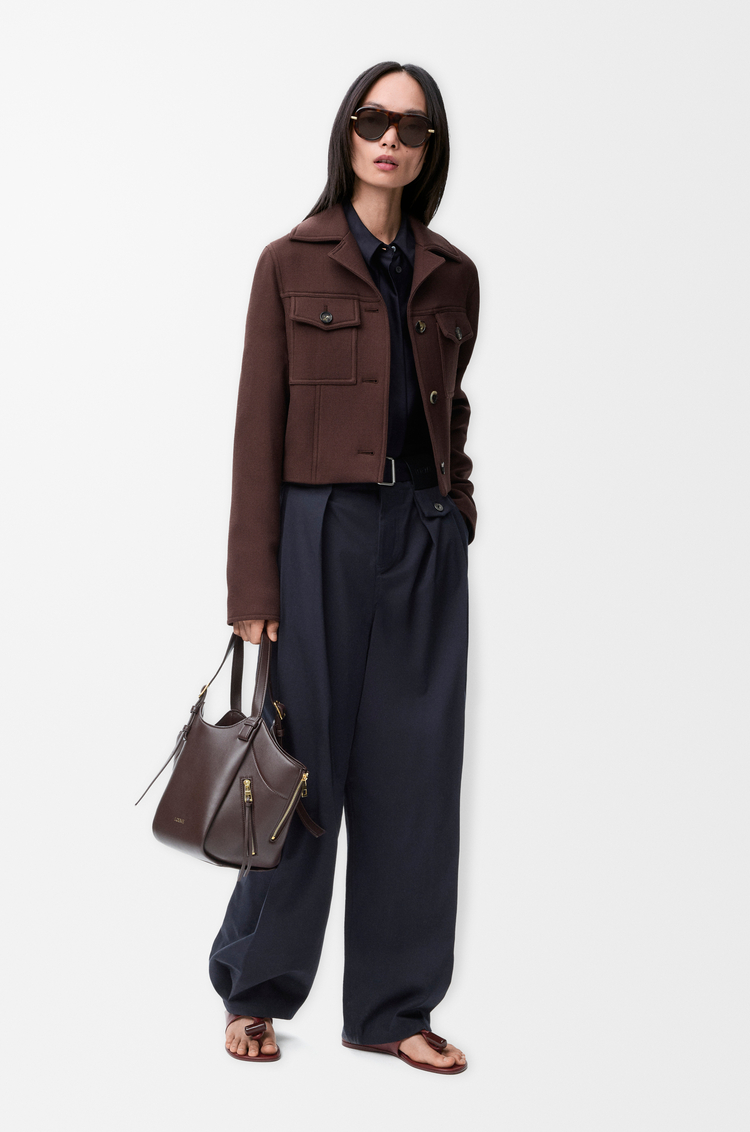 LOEWE Hose aus Baumwolle und Seide Dunkles Marineblau