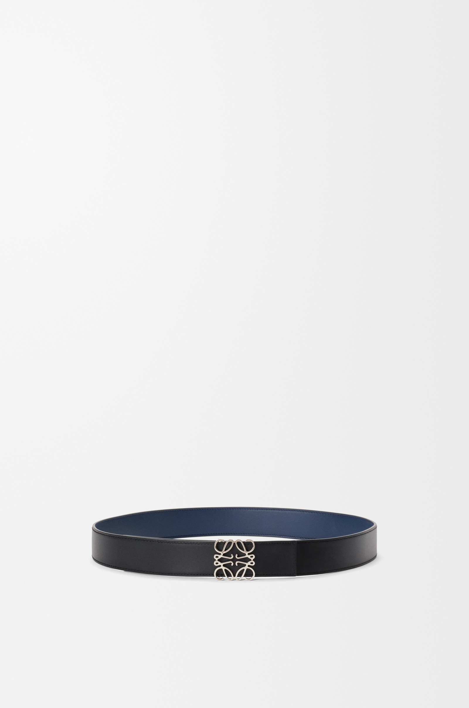 LOEWE Reversible Anagram belt in smooth calfskin Ocean/Black/Palladium