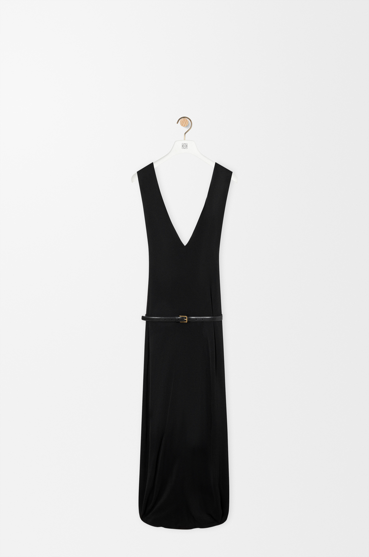 LOEWE Vestido drapeado en viscosa Negro