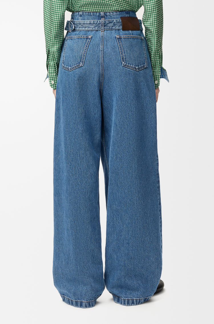 LOEWE Jeans drappeggiati in denim Blu