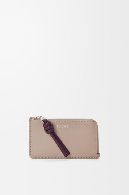 LOEWE Knot coin cardholder in shiny nappa calfskin Clay/Plum