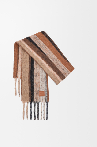 LOEWE Scarf in alpaca and wool blend Beige/Multicolor