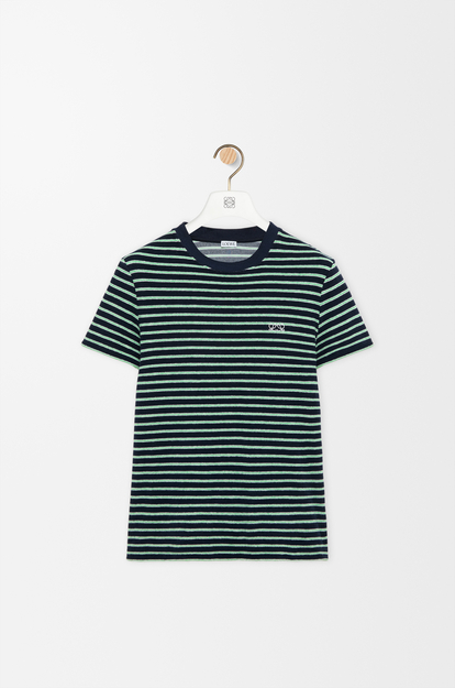 LOEWE T-shirt in cotton blend terry Navy Blue/Green