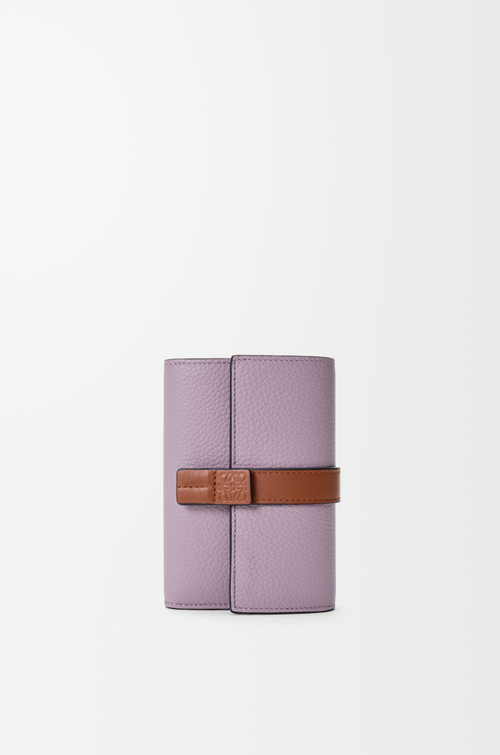 LOEWE Small vertical wallet in soft grained calfskin Dirty Mauve/Squirrel