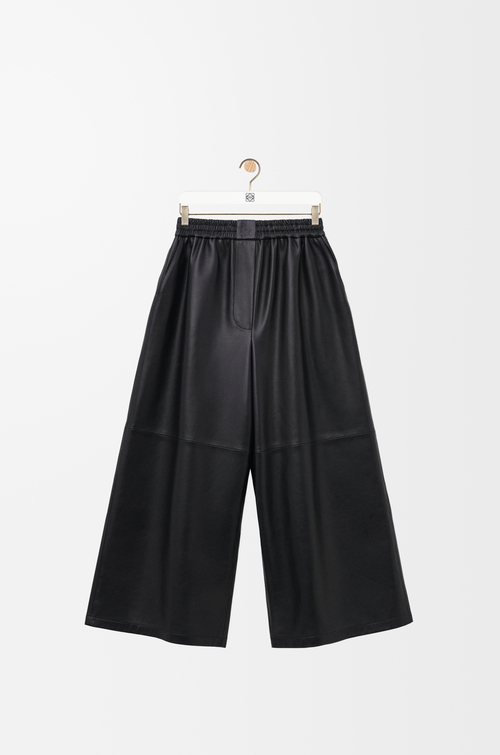 LOEWE Pantaloni crop in nappa di agnello Nero