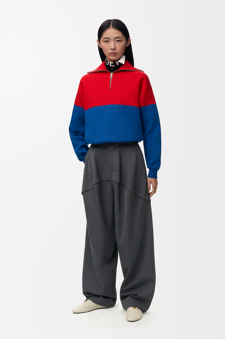 LOEWE Trousers in wool Charcoal Melange