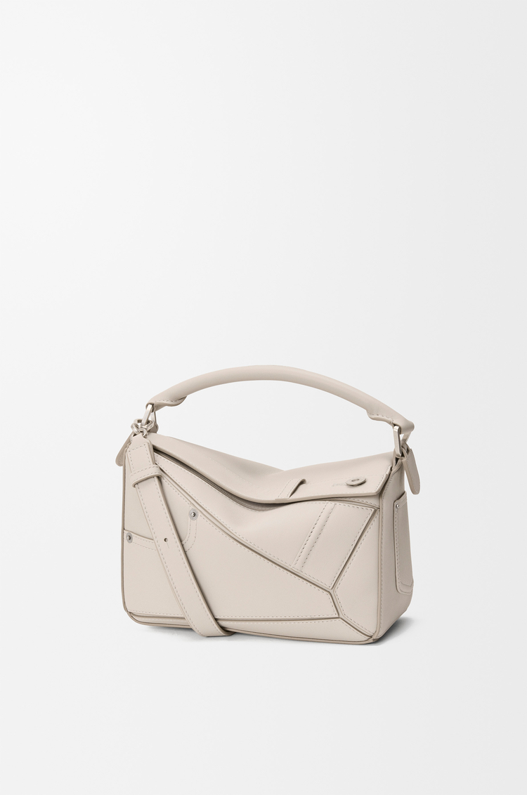 LOEWE Panta small Puzzle bag in shiny calfskin Light Ghost