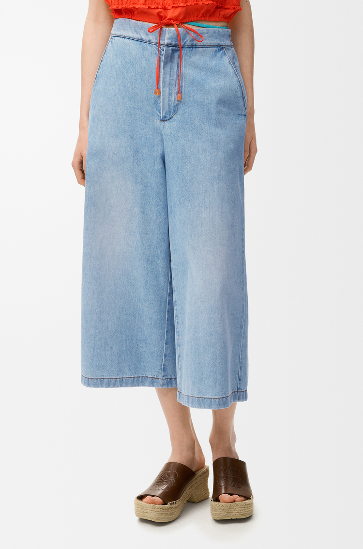 LOEWE Cropped trousers in denim Washed Blue