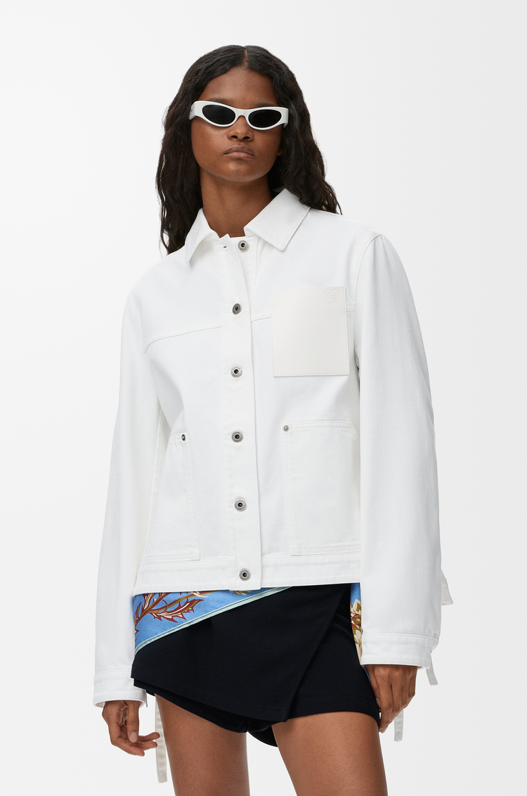 LOEWE Veste utilitaire en denim Blanc