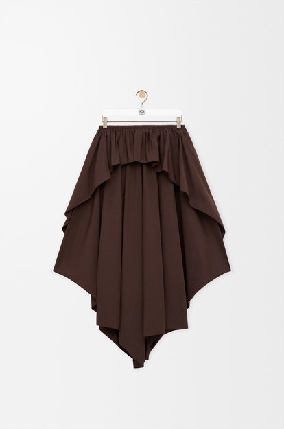 LOEWE Skirt in cotton Chocolate Brown