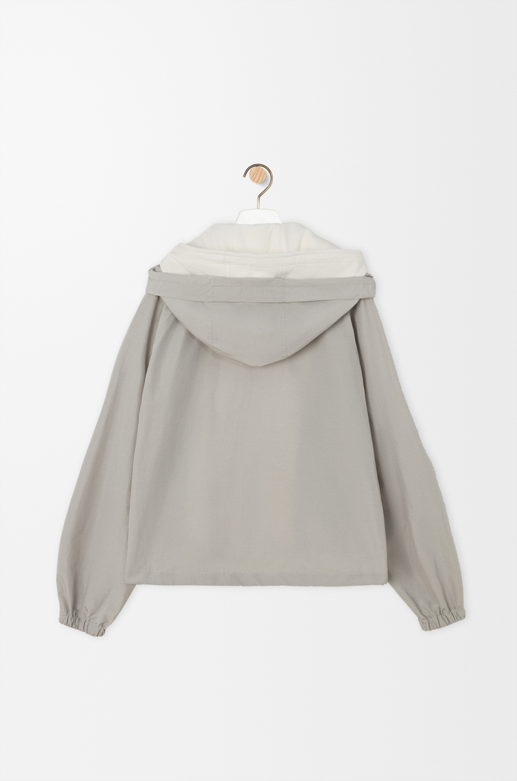 LOEWE Parka in tessuto di cotone tecnico Grigio Chiaro