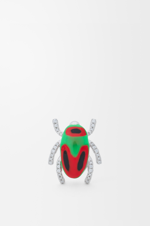 LOEWE Broche Scarabeo en argent sterling et émail Argent/Rouge