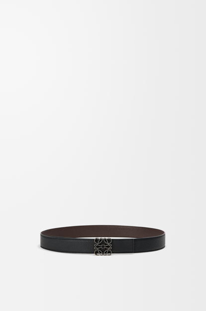 LOEWE Reversible Anagram belt in supple grained calfskin Black/Chocolate/Dark Pal