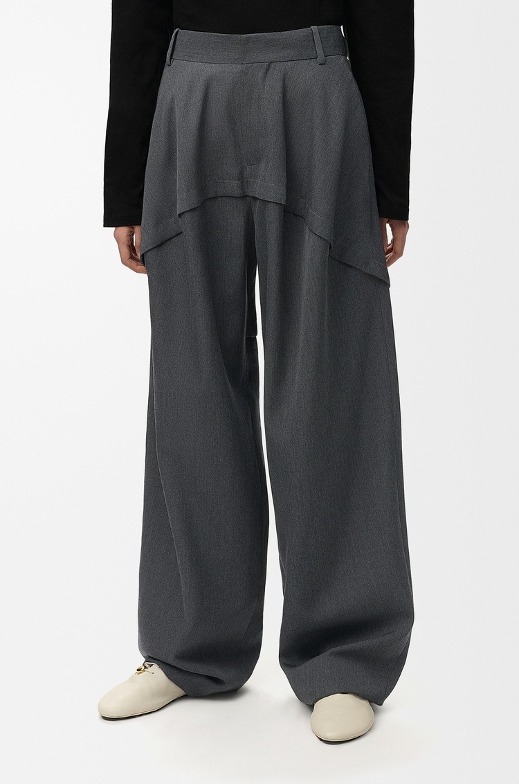 LOEWE Trousers in wool Charcoal Melange