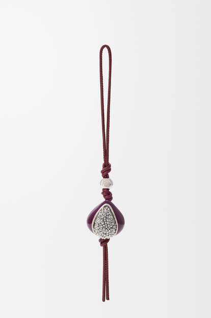 LOEWE Beaded fig charm Purple/Silver