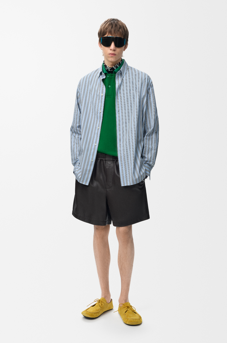 LOEWE 棉質襯衫 藍色/白色