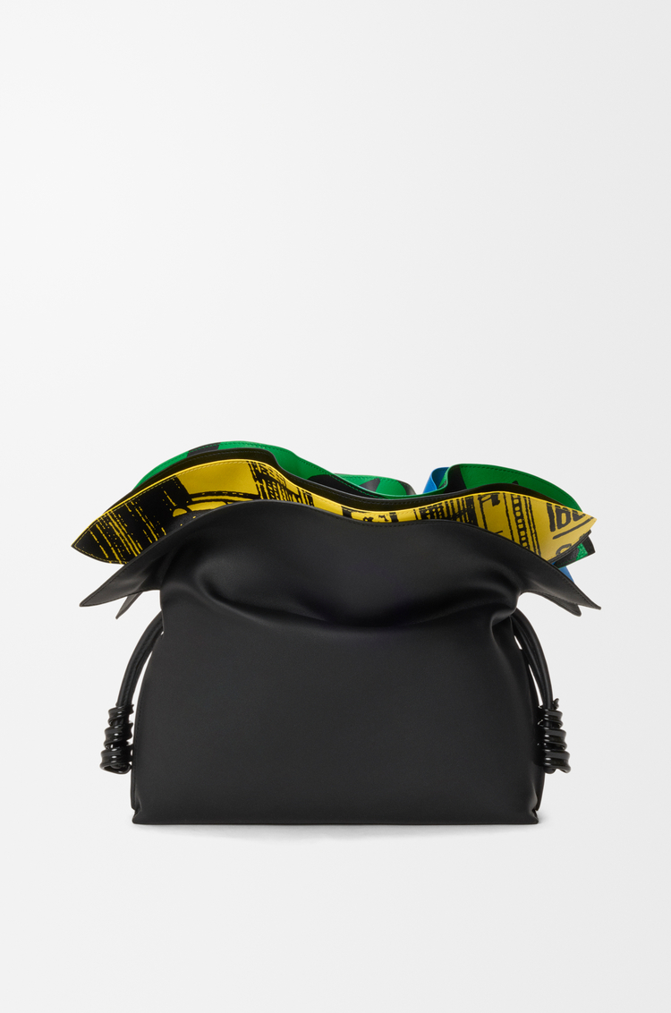 LOEWE Medium Millefeuille Flamenco clutch in nappa calfskin Black