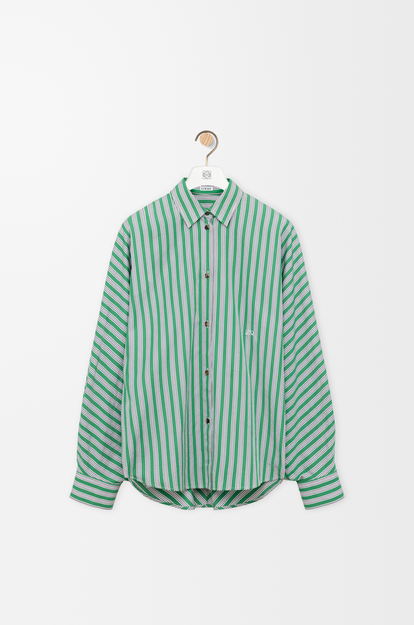 LOEWE Shirt in cotton Green/White