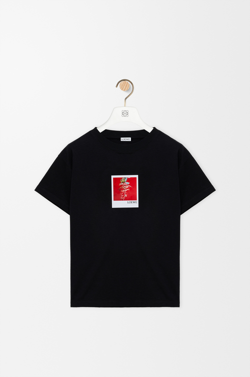 LOEWE T-Shirt mit normaler Passform aus Baumwolle Schwarz