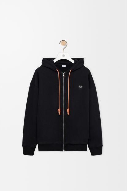 LOEWE Zip-up hoodie in cotton Black
