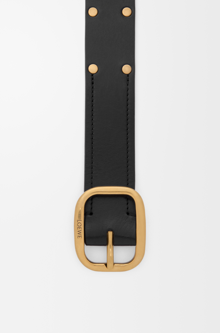 LOEWE Rounded soft belt in classic calfskin Black/Gold