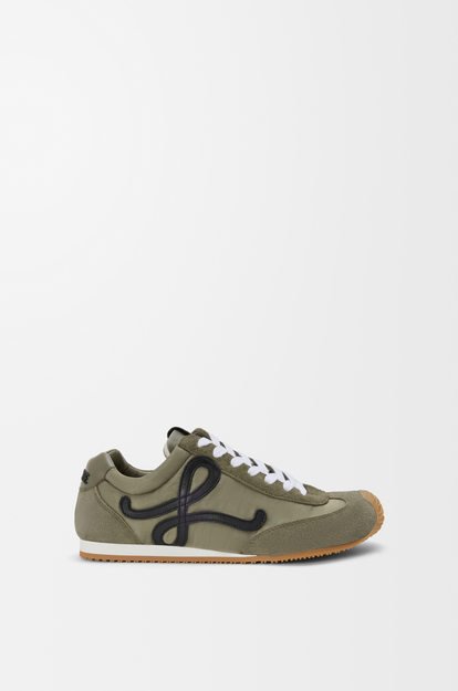 LOEWE Ballet Runner 2.0 in nylon and suede Light Khaki/Black/White