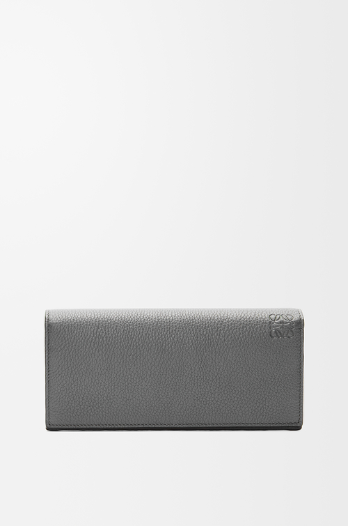 LOEWE Lange, horizontale Brieftasche aus weichem, genarbtem Kalbsleder Anthrazit