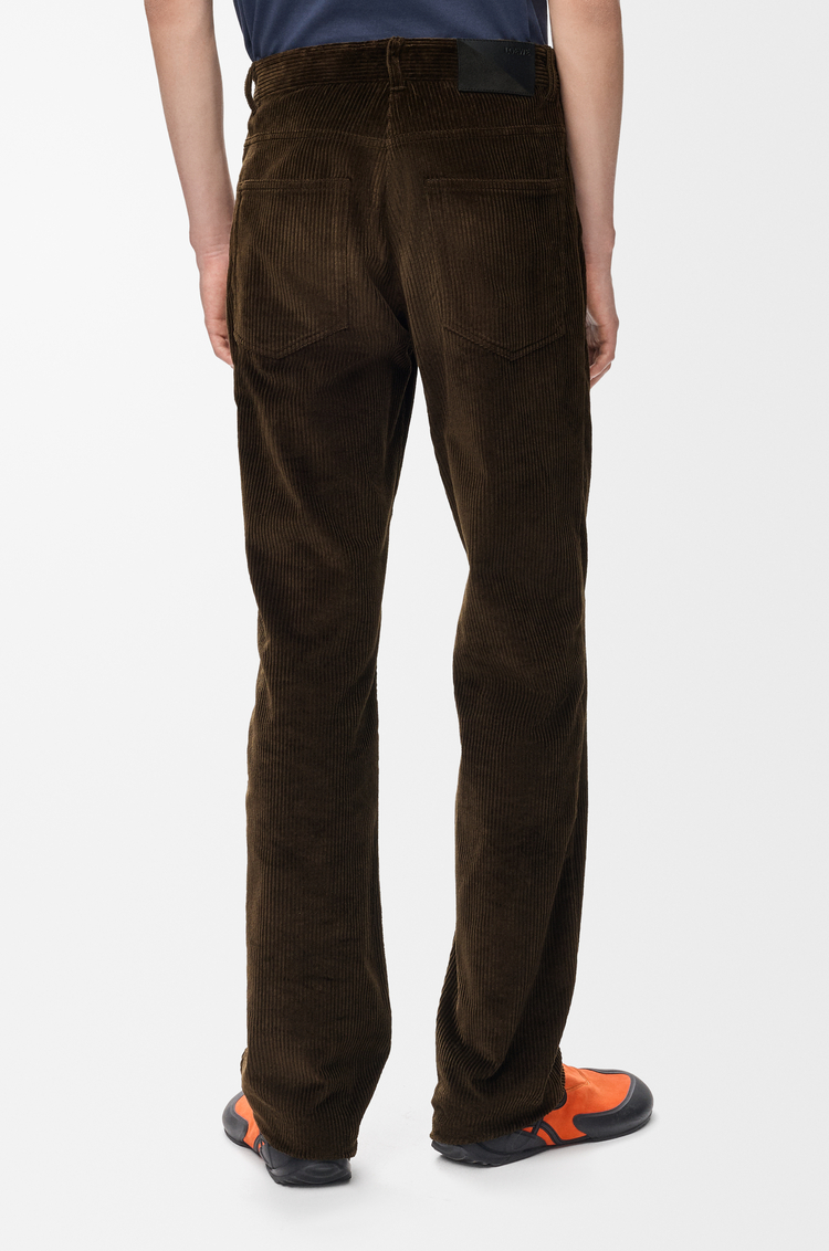 LOEWE Pantalon en velours côtelé de coton Marron