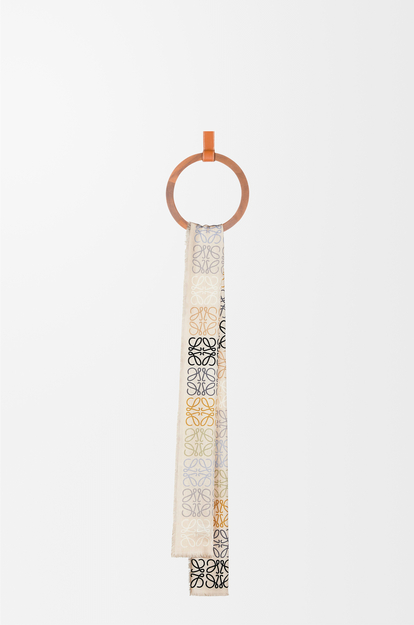 LOEWE Anagram scarf in wool, silk and cashmere Multicolor/Caramel 