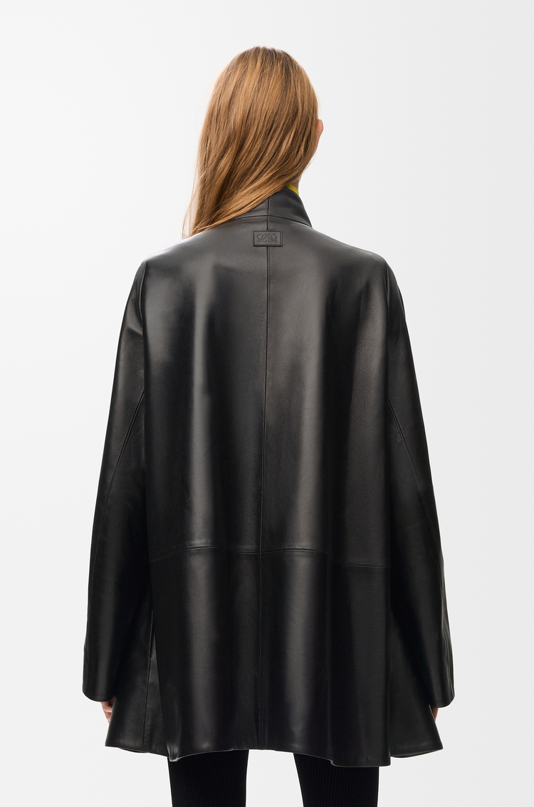 LOEWE Kurzer Mantel aus Nappa-Lammleder Schwarz