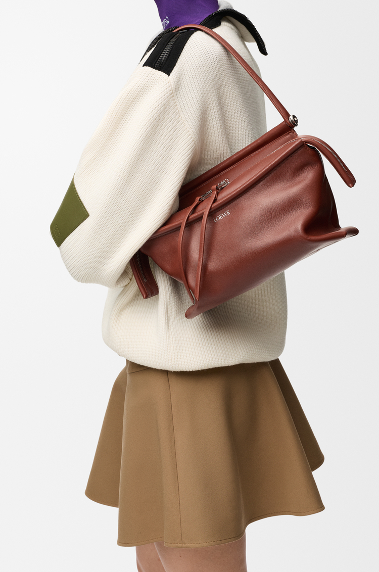 LOEWE Small Whisker bag in glazed calfskin Cognac