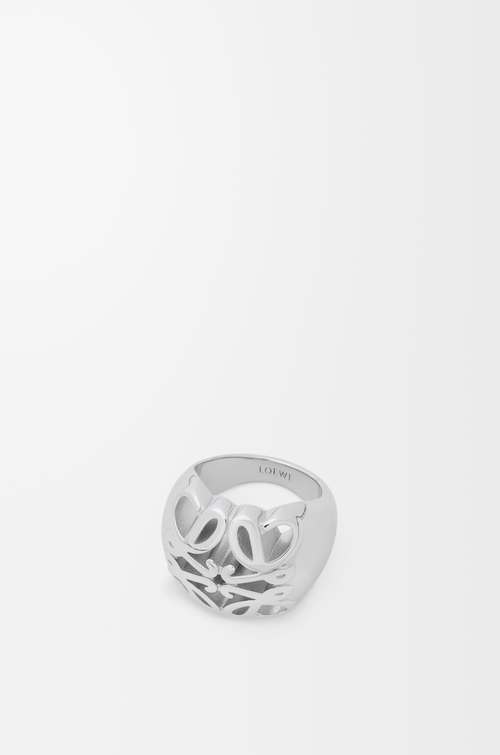 LOEWE Anagram Bombé signet ring in sterling silver Silver