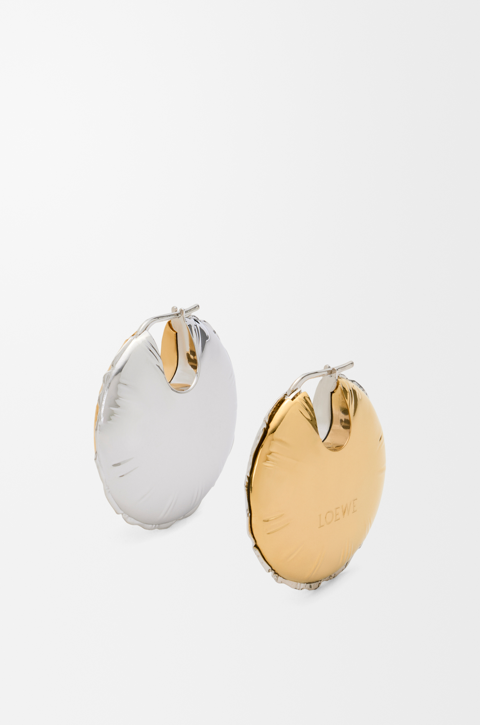 LOEWE Blown inflated balloon earrings in brass Silver/Gold