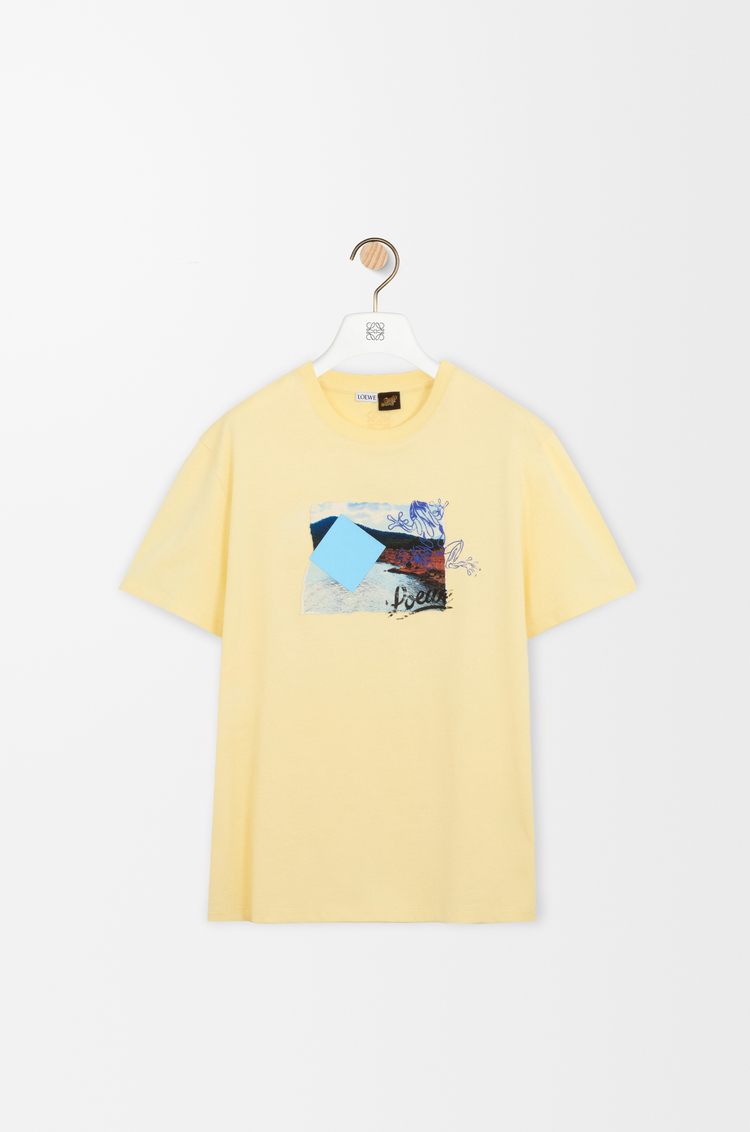 LOEWE T-Shirt mit entspannter Passform aus technischer Baumwolle Gelb
