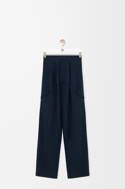 LOEWE Trousers in wool and cotton Navy Blue