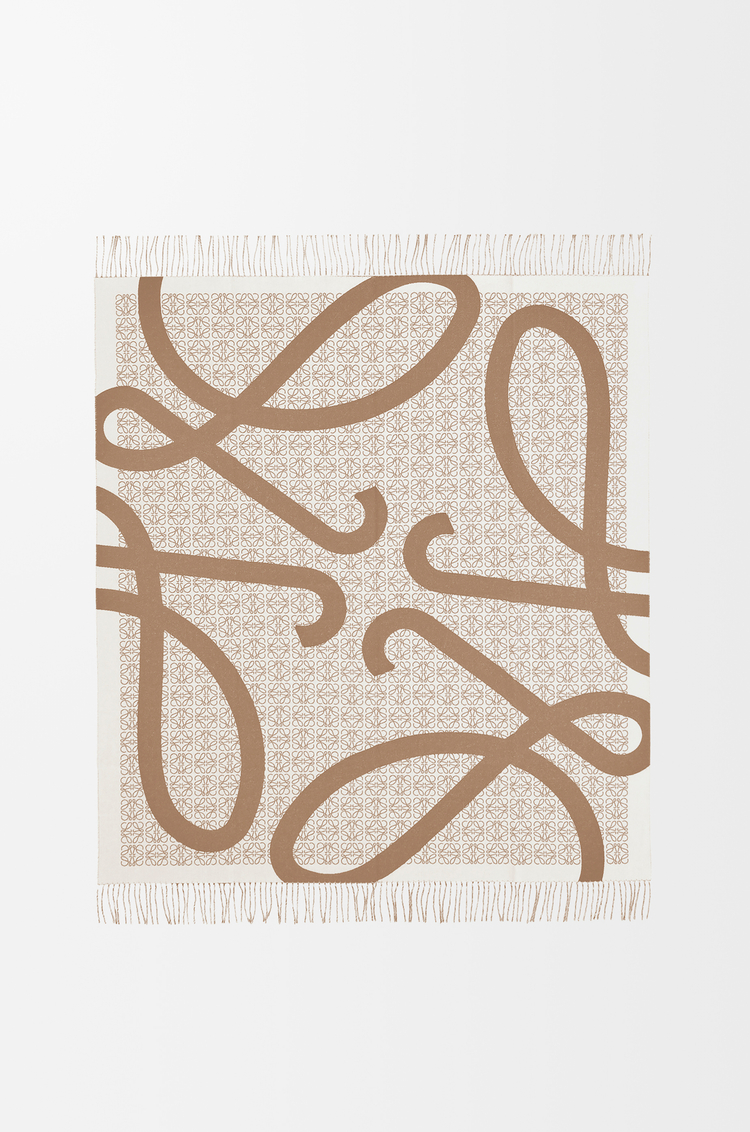LOEWE Couverture Anagram en laine Camel