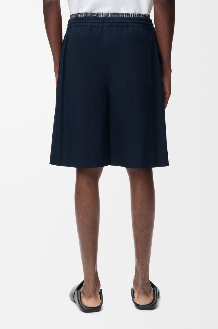 LOEWE Shorts mit Kordelzug aus Baumwolle Dunkles Marineblau