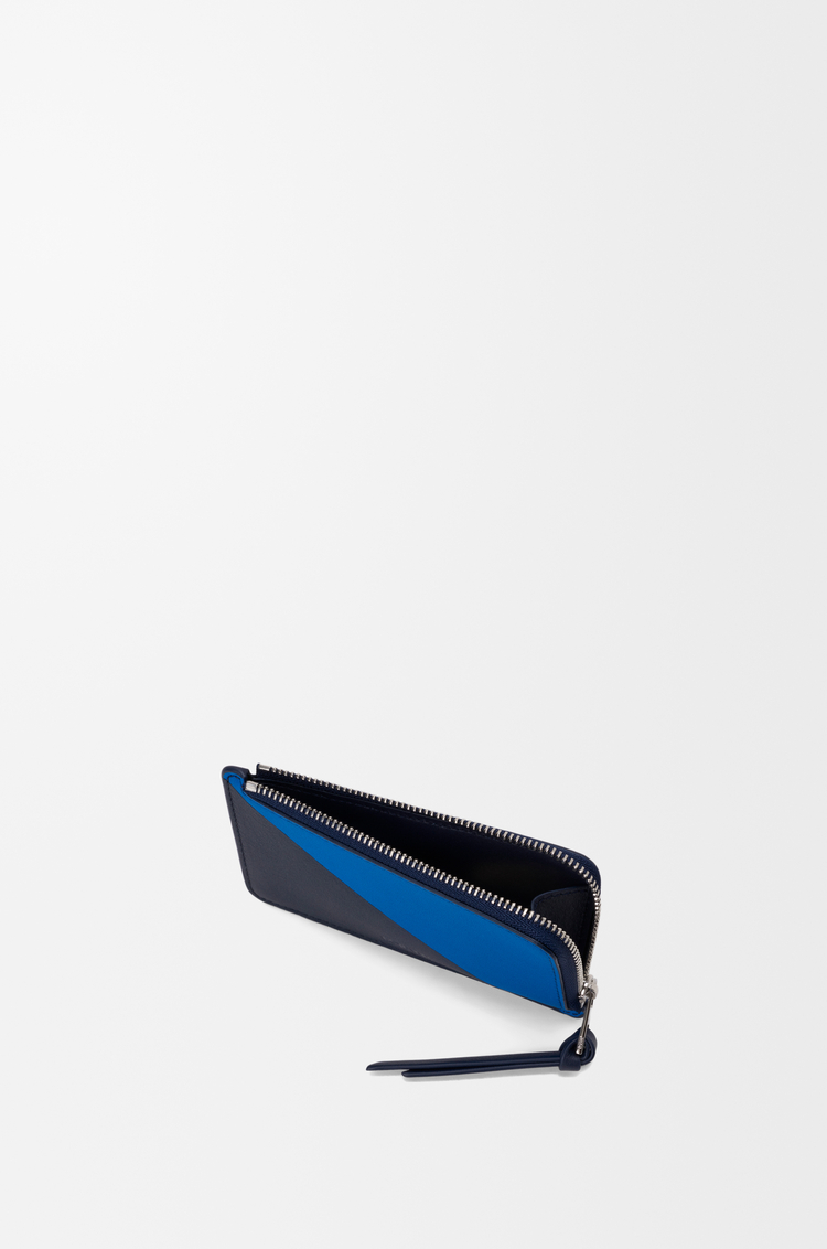 LOEWE Tarjetero-monedero Flag en piel de ternera clásica Azul Marino Oscuro/Azur Real