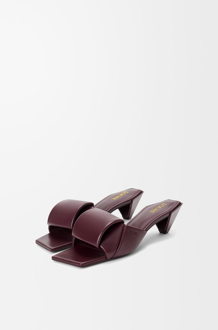 LOEWE Sandalia Origami en piel de cordero Burdeos Oscuro