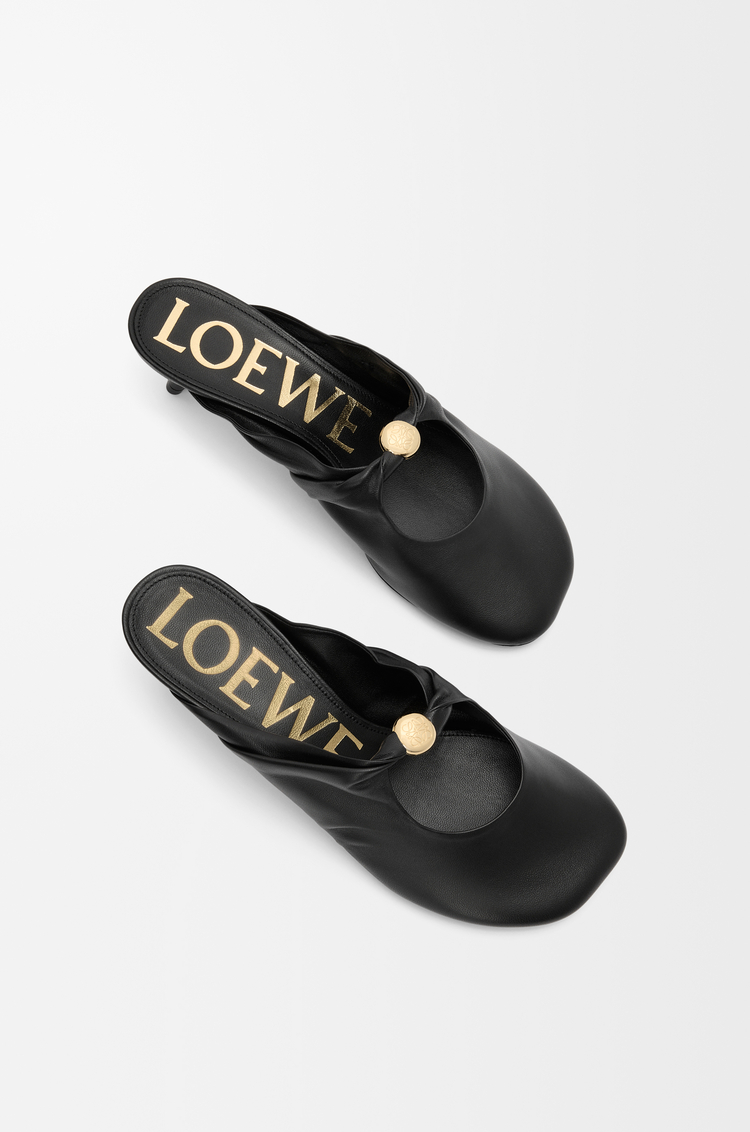 LOEWE Mule Pebble Soft en piel napa de cordero Negro