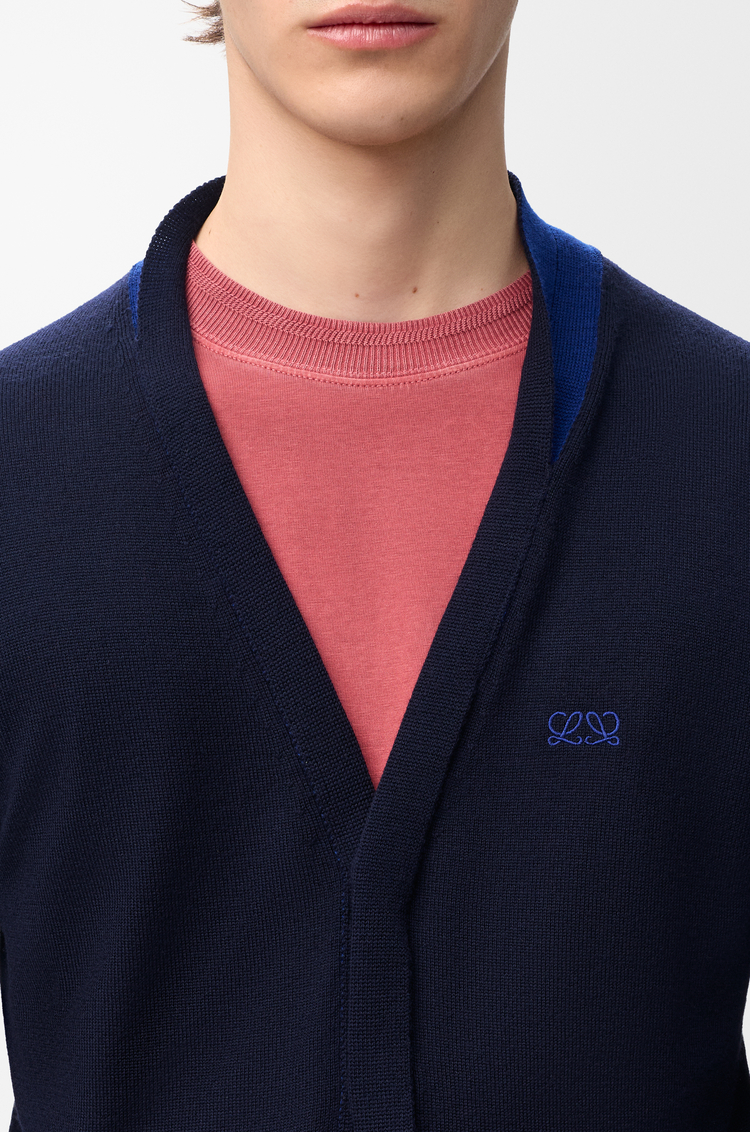 LOEWE Cardigan in merino wool Navy/Blue