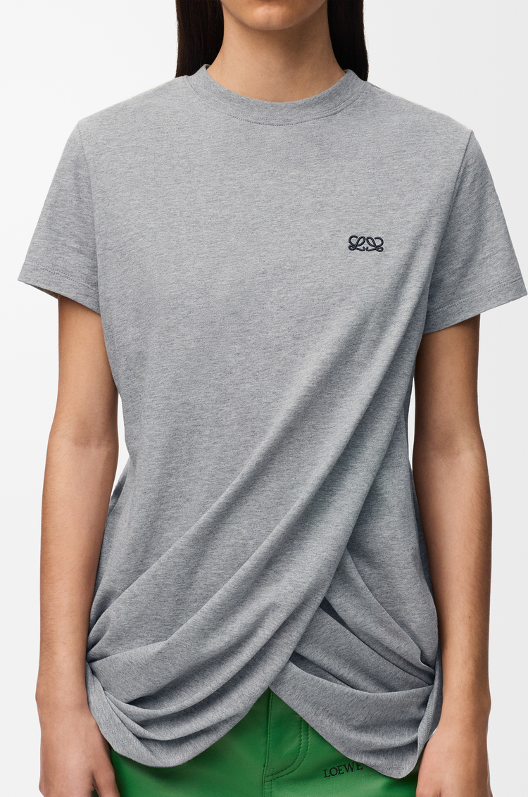 LOEWE Draped T-shirt in cotton Grey Melange