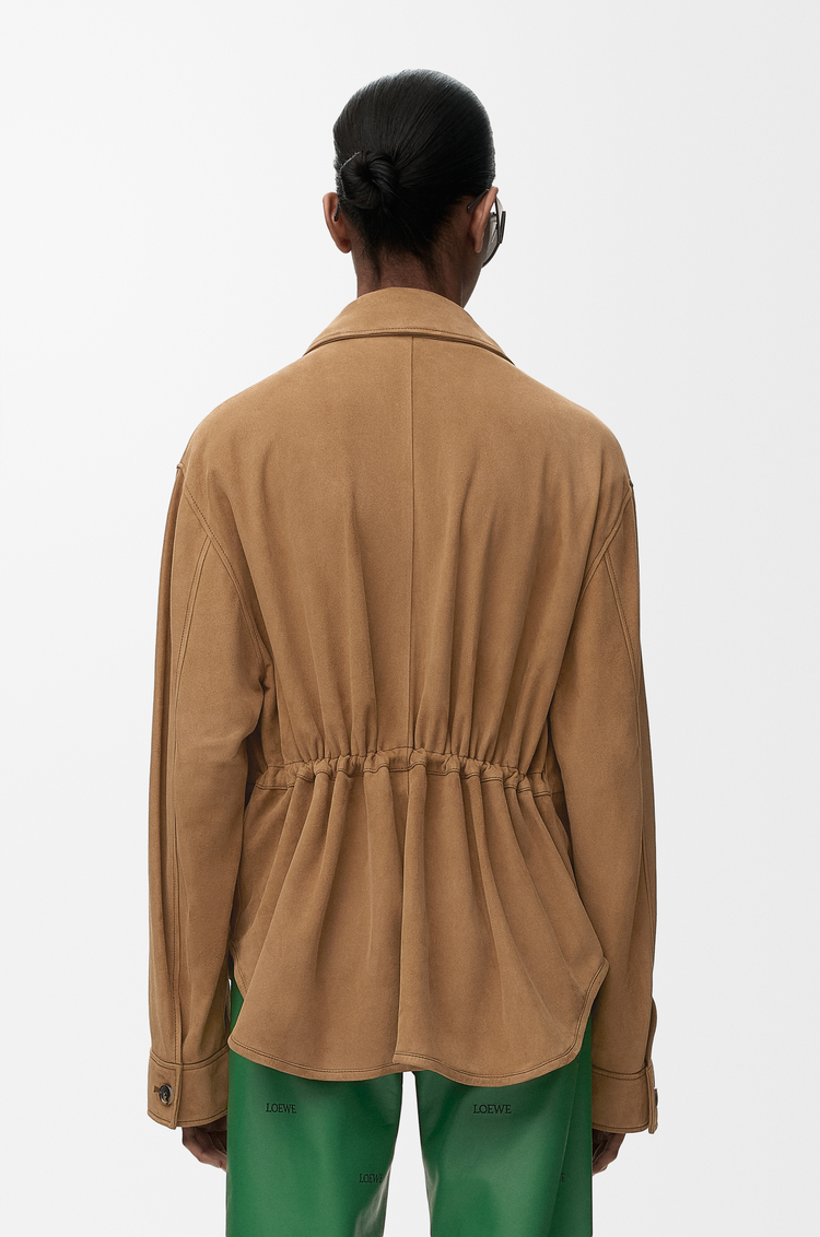LOEWE Workwear jacket in suede goatskin Tan