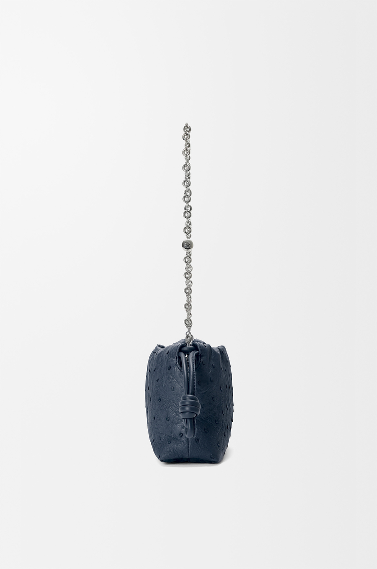 LOEWE Mini Flamenco purse in ostrich Deep Navy
