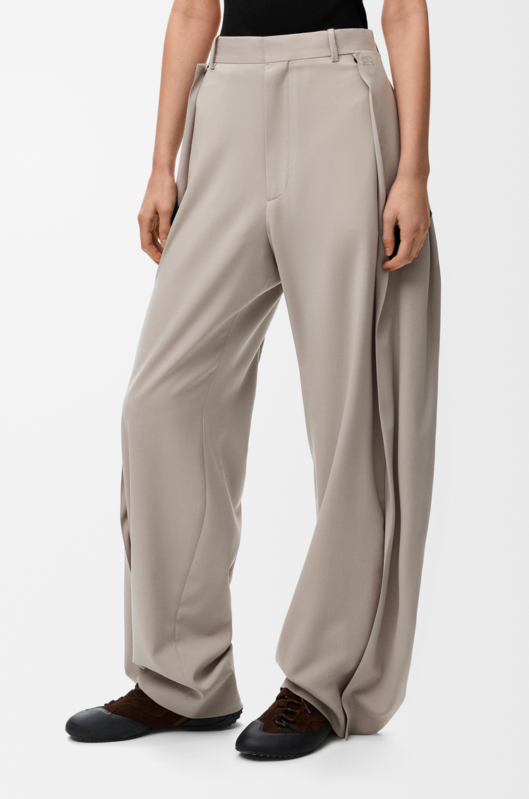 LOEWE Pantalón en lana Topo Claro