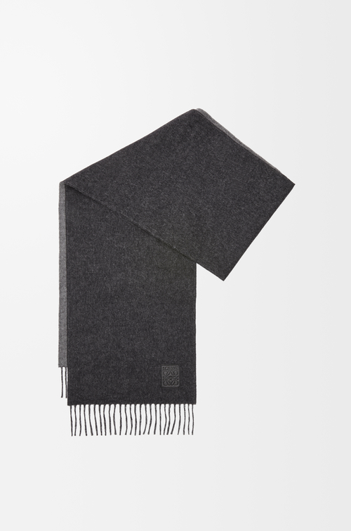 LOEWE Bufanda en lana y cashmere Negro/Gris