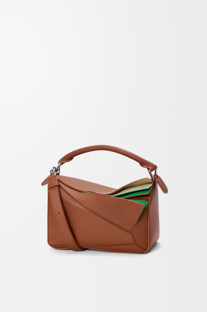 LOEWE Small layered Puzzle bag in classic calfskin Multicolor Squirrel